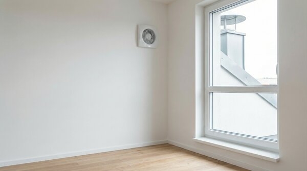 DC brushless fresh air fan integrated in wall system